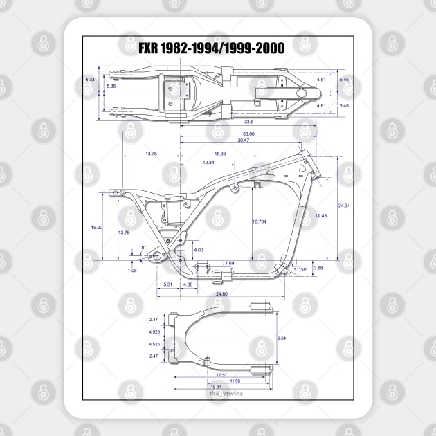 F-X-R frame bueprint Sticker by the_vtwins